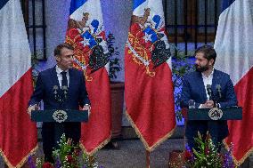 President of France Emmanuel Macron visits Chile